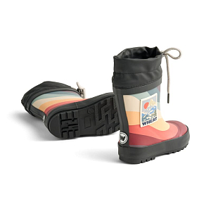 Термосапоги резиновые Wheat "Thermo Rainbow Waves", ночная радуга